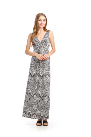PD-16578 - PAISLEY PRINTED STRETCHY GRECIAN MAXI DRESS - Colors: AS SHOWN - Available Sizes:XS-XXL - Catalog Page:8 